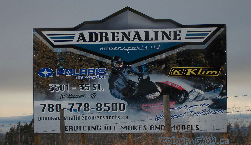 Digitally printed and laminated on 3mil Aluminum Composite 8' x 16'